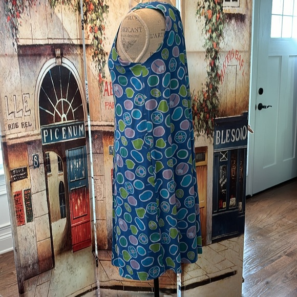 Gudrun Sjoden “Couleur” Jersey Dress, Blue Print, Size Medium - Picture 8 of 13